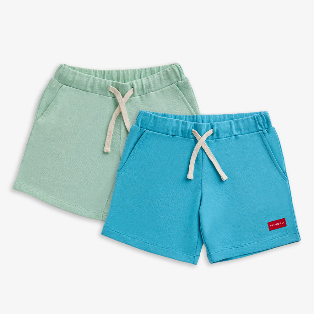 2 Pack Terry Shorts - Aqua